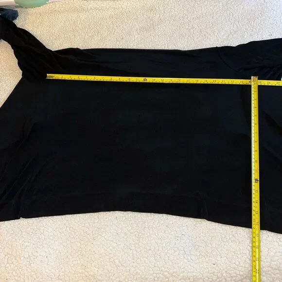 Chicos Travelers XL Open Front Slinky Long Sleeve Cardigan Solid Black Color EUC - Picture 9 of 11